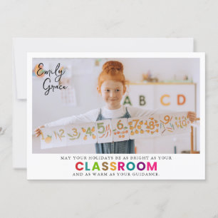 Cartes Pour Fêtes Annuelles Joyeuses vacances au meilleur enseignant jamais!