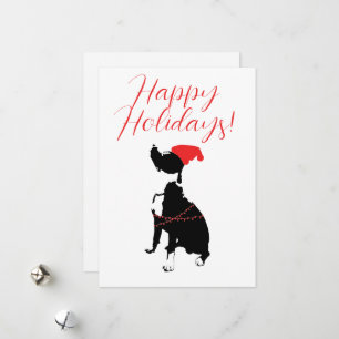 Cartes Pour Fêtes Annuelles Joyeuses vacances avec Pitbull, chapeau de Père No