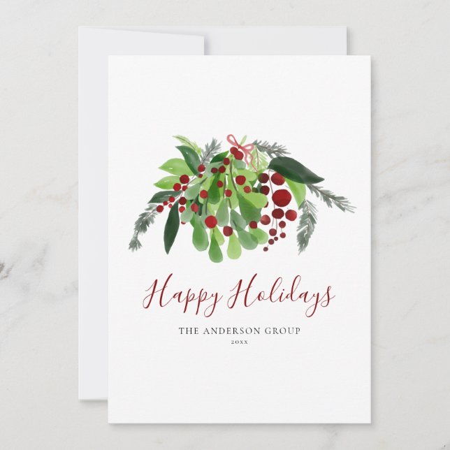 Cartes Pour Fêtes Annuelles Joyeuses vacances Baies rouges Affaires Noël Holi (Devant)