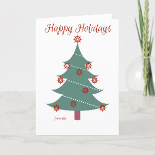 Cartes Pour Fêtes Annuelles Joyeuses vacances - Baleine nautique et phare