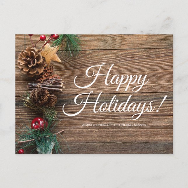 Cartes Pour Fêtes Annuelles Joyeuses Vacances, Chaleureux Voeux (Devant)