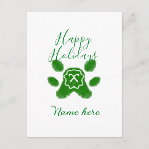 Cartes Pour Fêtes Annuelles Joyeuses vacances chien vert animal de sucre de ca