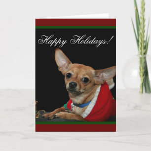 Cartes Pour Fêtes Annuelles Joyeuses vacances Chihuahua