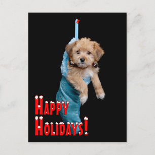 Cartes Pour Fêtes Annuelles Joyeuses vacances chiot