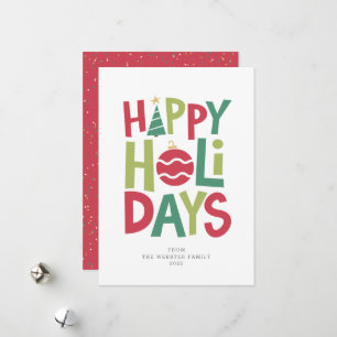 Cartes Pour Fêtes Annuelles Joyeuses vacances coloré ludique illustré