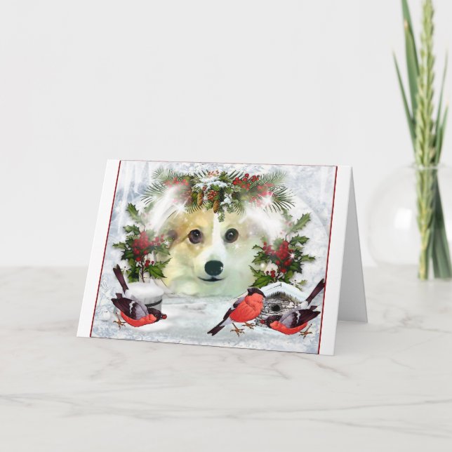 Cartes Pour Fêtes Annuelles Joyeuses vacances Corgi (Devant)