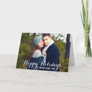 Cartes Pour Fêtes Annuelles Joyeuses vacances Couple Photo Pold Card W