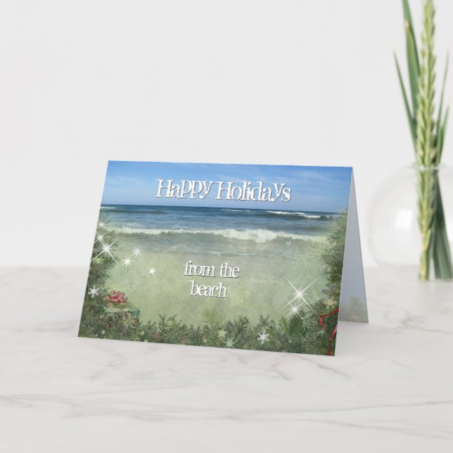 Cartes Pour Fêtes Annuelles Joyeuses vacances de la plage (Devant)