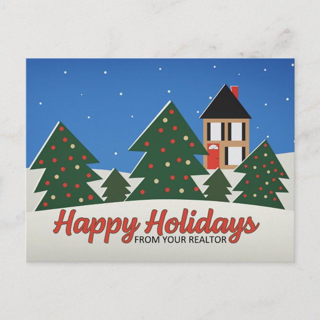 Cartes Pour Fêtes Annuelles Joyeuses Vacances De Realtor (Devant)