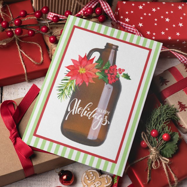 Cartes Pour Fêtes Annuelles Joyeuses Vacances Décoré Growler (Créateur téléchargé)