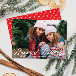 Cartes Pour Fêtes Annuelles Joyeuses vacances Élégant Script moderne Noël