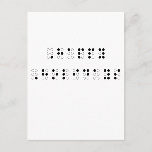 Cartes Pour Fêtes Annuelles Joyeuses vacances en braille (Devant)