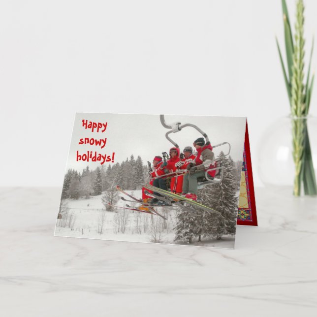 Cartes Pour Fêtes Annuelles Joyeuses vacances enneigées (Devant)