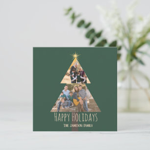 Cartes Pour Fêtes Annuelles Joyeuses vacances Famille de Noël Arbre photo 