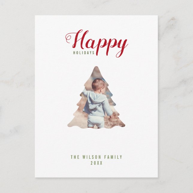 Cartes Pour Fêtes Annuelles Joyeuses vacances Famille Photo Noël (Devant)