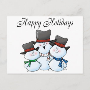 Cartes Pour Fêtes Annuelles Joyeuses vacances Famille Snowman