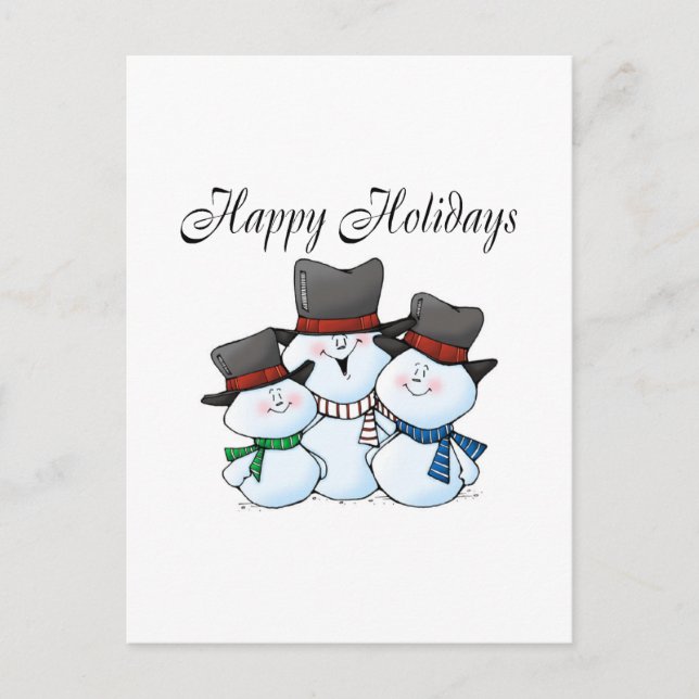 Cartes Pour Fêtes Annuelles Joyeuses vacances Famille Snowman (Devant)