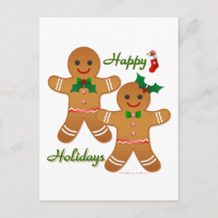 Cartes Pour Fêtes Annuelles Joyeuses vacances Gingerbread Homme garçon fille