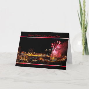 Cartes Pour Fêtes Annuelles Joyeuses vacances Kansas City Plaza Lumières, Feux