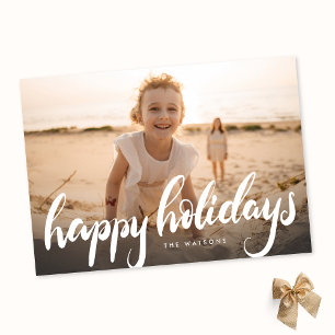 Cartes Pour Fêtes Annuelles joyeuses vacances lettrage blanc couverture photo