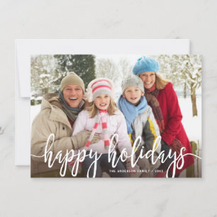 Cartes Pour Fêtes Annuelles Joyeuses Vacances Moderne manuscrite photo Script