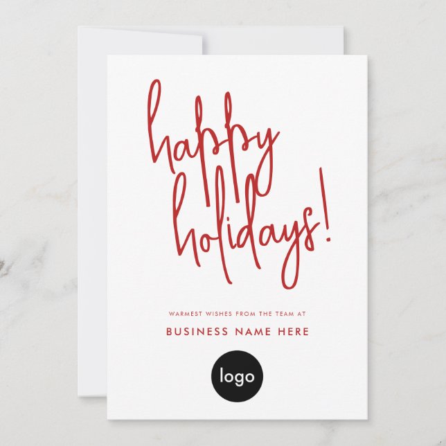 Cartes Pour Fêtes Annuelles Joyeuses Vacances Moderne Minimal Business (Devant)