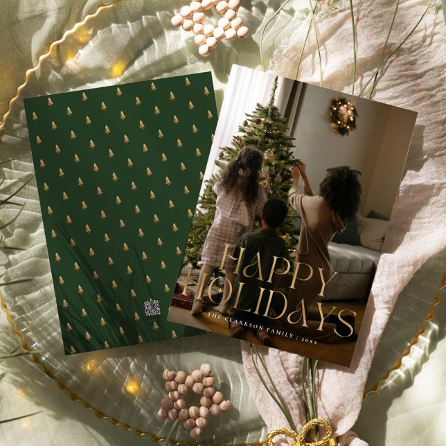 Cartes Pour Fêtes Annuelles Joyeuses Vacances Or moderne (Créateur téléchargé)