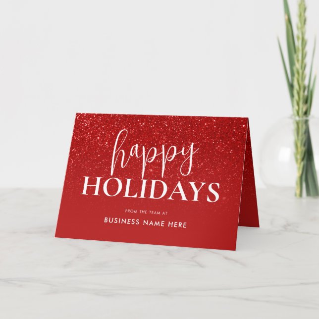 Cartes Pour Fêtes Annuelles Joyeuses Vacances Parties scintillant Rouge Affair (Devant)