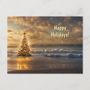 Cartes Pour Fêtes Annuelles Joyeuses vacances Plage Océan Côtier