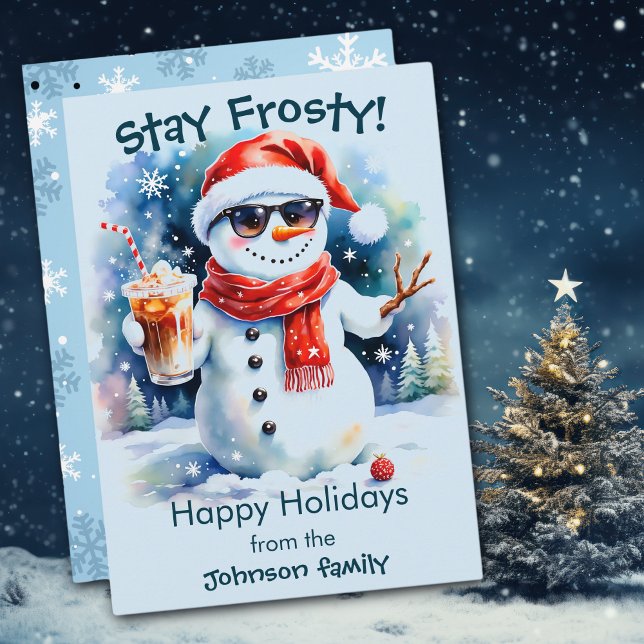 Cartes Pour Fêtes Annuelles Joyeuses vacances Restez Frosty Snowman Noël (Créateur téléchargé)