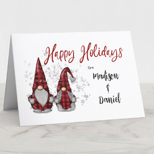 Cartes Pour Fêtes Annuelles Joyeuses Vacances Rustiques Gnome Rouge Buffalo Pl