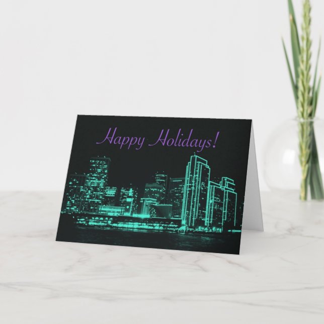 Cartes Pour Fêtes Annuelles Joyeuses vacances ! San Francisco la nuit (Devant)