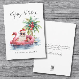 Cartes Pour Fêtes Annuelles Joyeuses vacances Santa Claus Beach Noël