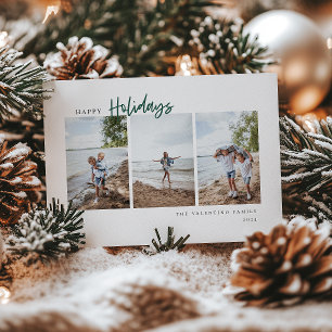 Cartes Pour Fêtes Annuelles Joyeuses vacances Script moderne minimaliste photo