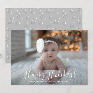 Cartes Pour Fêtes Annuelles Joyeuses vacances Script Photo de Noël