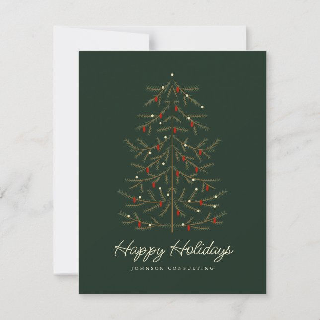 Cartes Pour Fêtes Annuelles Joyeuses vacances Simple moderne arbre de Noël (Devant)