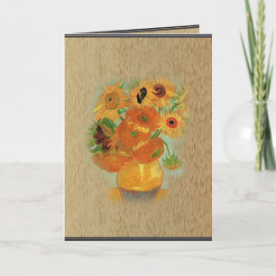 Cartes Pour Fêtes Annuelles Joyeuses vacances Vase avec douze tournesols