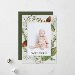 Cartes Pour Fêtes Annuelles Joyeuses vacances Végétation d'hiver Photo vertica