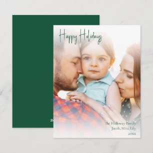 Cartes Pour Fêtes Annuelles Joyeuses Vacances Vert Script Photo verticale