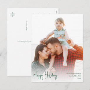 Cartes Pour Fêtes Annuelles Joyeuses Vacances Vertes Script Plein Photo
