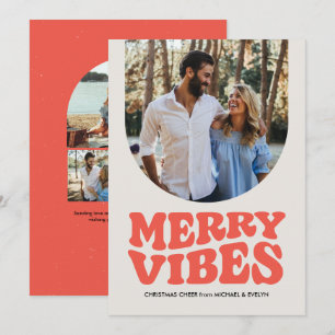 Cartes Pour Fêtes Annuelles Joyeuses vibes amusantes retro photo Noël