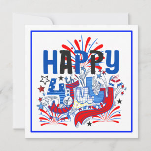 Cartes Pour Fêtes Annuelles Joyeux 14 juillet Feu d'artifice USA-63261