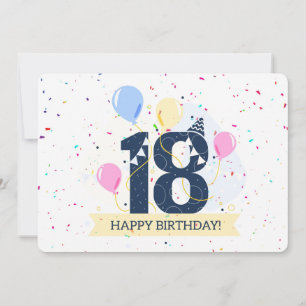 Cartes Pour Fêtes Annuelles Joyeux 18ème anniversaire