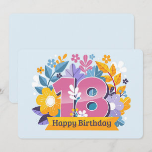 Cartes Pour Fêtes Annuelles Joyeux 18ème anniversaire