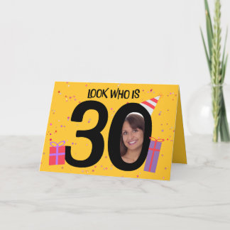 Cartes Pour Fêtes Annuelles Joyeux 30e anniversaire Big 30 cadre photo