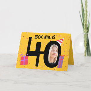 Cartes Pour Fêtes Annuelles Joyeux 40e anniversaire Big 40 cadre photo