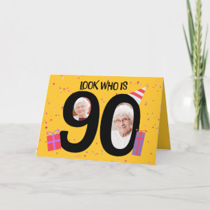 Cartes Pour Fêtes Annuelles Joyeux 90e anniversaire Big 90 cadre photo
