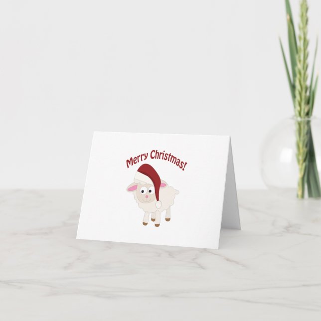 Cartes Pour Fêtes Annuelles Joyeux agneau de Noël (Devant)