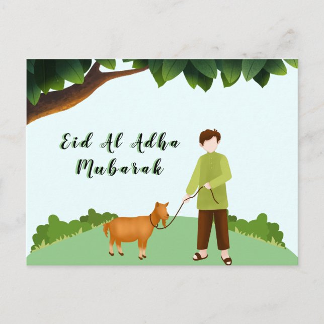 Cartes Pour Fêtes Annuelles Joyeux Aïd Al Adha Moubarak 1443 H (Devant)