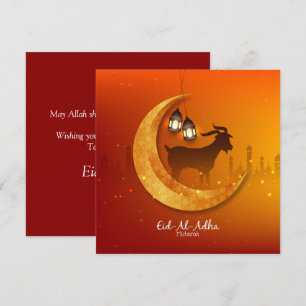 Cartes Pour Fêtes Annuelles Joyeux Aïd Al Adha Moubarak Orang Chèvre blanche i
